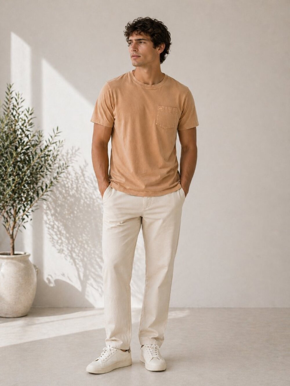 Brooks Brothers 346 Pocket Tee Orange Minimalist Preppy Cotton T-Shirt Size L